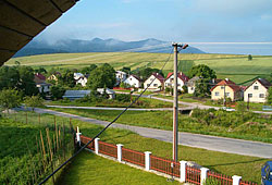 Pohled z domu na eást obce Kunerad